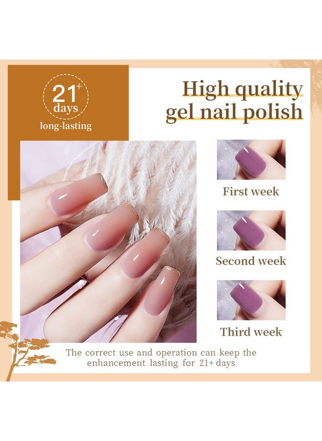 JODSONE - JODSONE 60 PCS Gel Nail Polish Set with 5 Bottles of Base and Glossy Matte Top Coat Soak off Gel Nail Set Suitable for All Seasons Gel Polish Gifts - Image 1