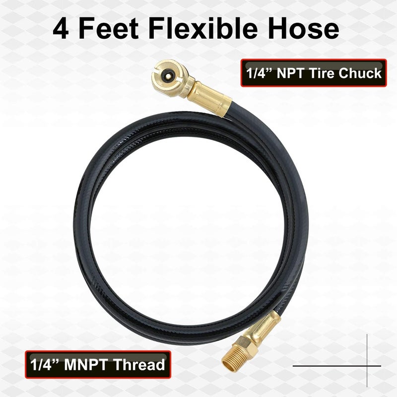 Hromee Air Tank Repair Kit w/Safety Valve, Pressure Gauge and 4 Feet Air Tank Hose Assembly kit for Portable Carry Tank - Image 4