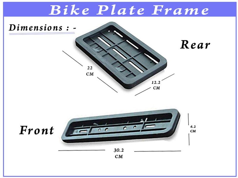 Auto Pearl Plastic Bike Registration License Plate Frame Holder, Bike Protective Frame License Plate Covers Holders Compatible with- Revolt RV300 - Image 5