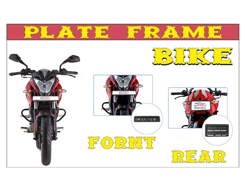 Auto Pearl Plastic Bike Registration License Plate Frame Holder, Bike Protective Frame License Plate Covers Holders Compatible with- Revolt RV300 - Image 4
