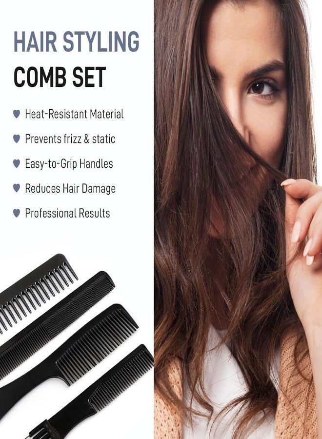 KHODEXHair Styling Comb Set, Heat-Resistant, Anti-Static Wide and Fine-Tooth Combs for Detangling, Frizz Control, Sectioning & Precision Styling, Multipurpose Professional Styling Kit for All Hair Types - Image 2