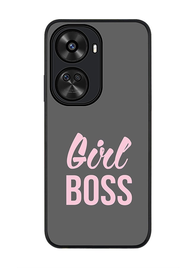 Stylizedd Rugged Black edge case for Huawei nova 12 SE / Huawei nova 11 SE 4G, Slim fit Case Flexible Anti Drop TPU Gel Thin Cover - Girl Boss (Grey) - Image 1