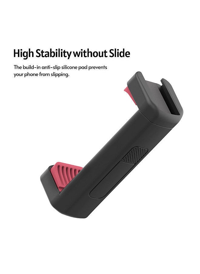 Generic - Mini Vlog Live Streaming Smartphone Clip Adjustable Phone Holder with Cold Shoe Mount 1/4 Inch Screw Hole for 55-90mm Width Smartphones for Tripod Microphone LED Light - Image 1