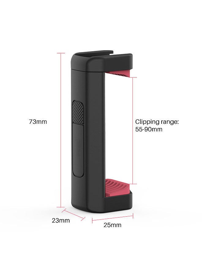 Generic - Mini Vlog Live Streaming Smartphone Clip Adjustable Phone Holder with Cold Shoe Mount 1/4 Inch Screw Hole for 55-90mm Width Smartphones for Tripod Microphone LED Light - Image 1