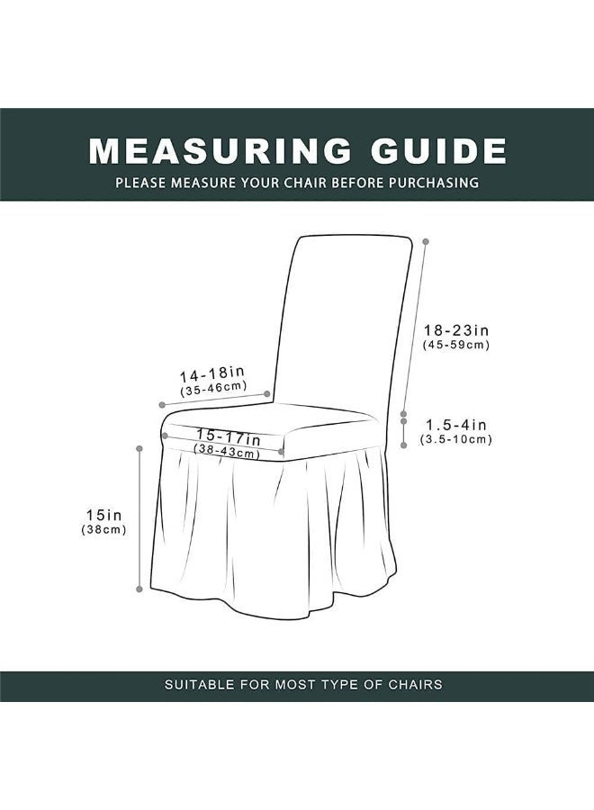 ECVV 1 PCS Chair Cover Nice Gift Stretch Universal Dining Room Chair Cover with Skirt Washable Long Skirt Chair Slipcovers Soft Jacquard Seat Slipcover for Wedding Pets Banquet Party | Random Color | - Image 3