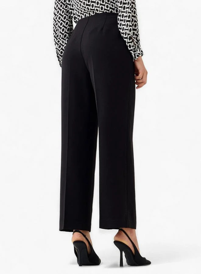 Splash FAV BLACK Relaxed Fit Mid-Rise Trousers for Women | Best Price UAE