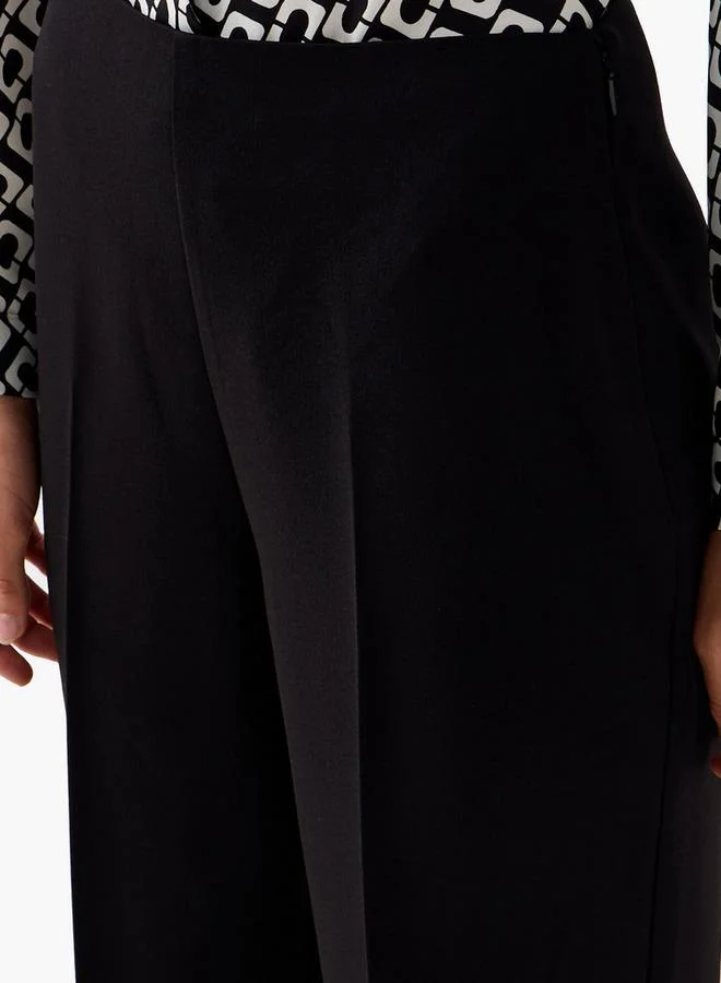 Splash FAV BLACK Relaxed Fit Mid-Rise Trousers for Women | Best Price UAE