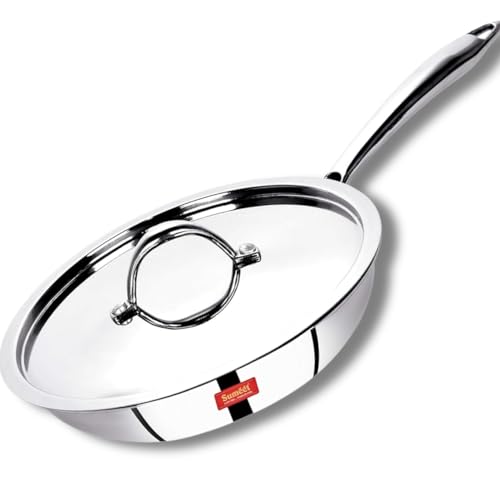 Sumeet Cook Smart TriPly Steel-Aluminium-Steel - 3 Layers Fry Pan with Lid - 1.9 LTR - 24Cm - Image 1