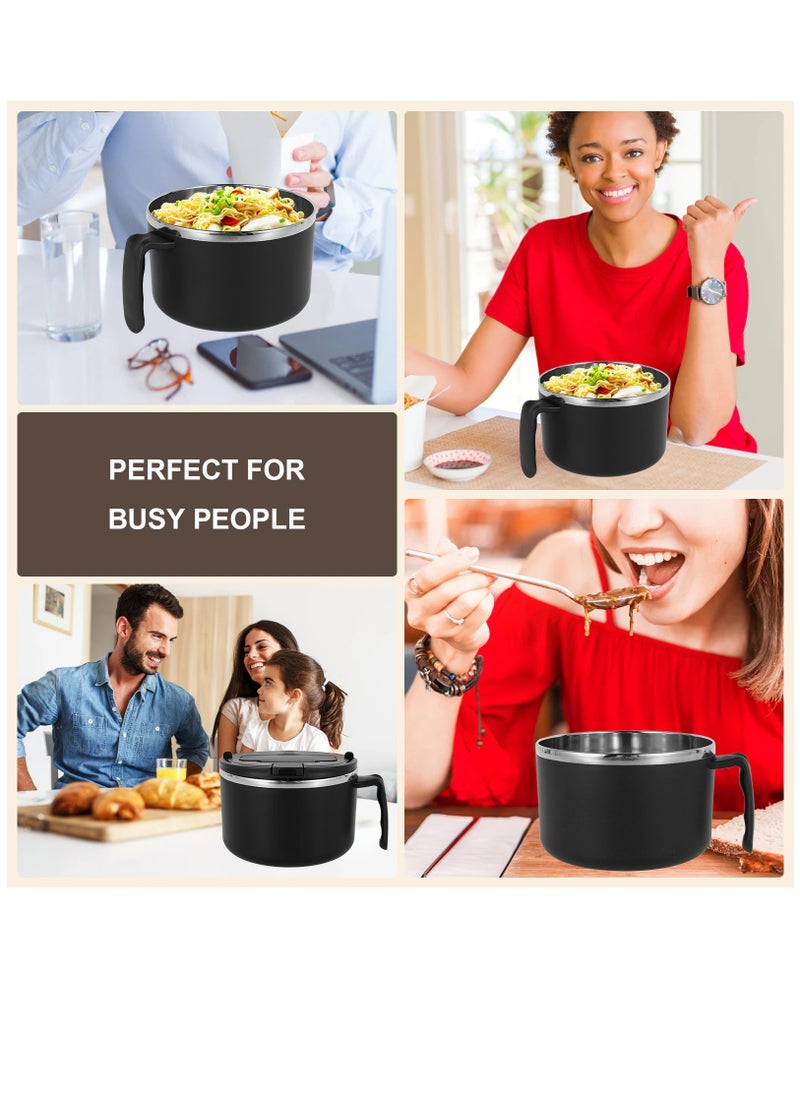 Generic - Rapid Ramen Bowl with Filterable Lid 1200ml Microwave Ramen Noodle Bowl with Spoon Chopsticks BPA Free Ramen Cooker Bowl - Image 1