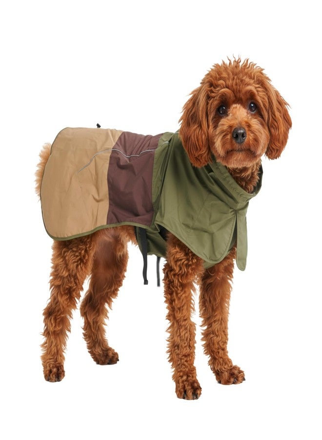 Spark Paws Dog Raincoat, Waterproof Windproof Rain Jacket, for Small Medium Large Extra Large Dogs, Reflective Breathable Full-Body Coverage Dry Suit - Green Brown Tan, M - Image 1