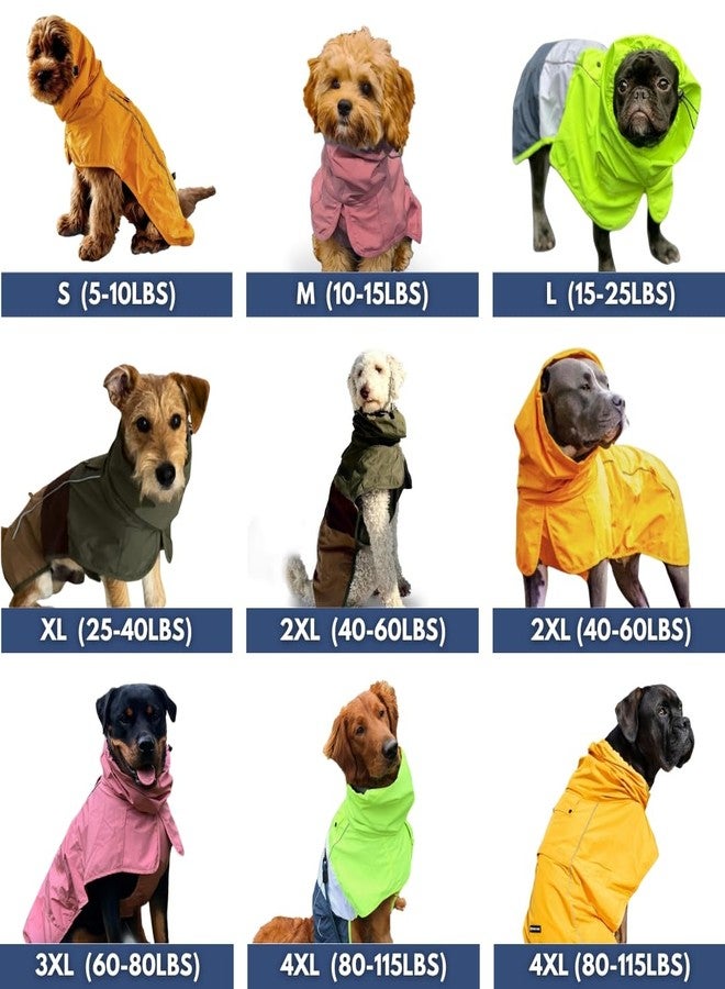 Spark Paws Dog Raincoat, Waterproof Windproof Rain Jacket, for Small Medium Large Extra Large Dogs, Reflective Breathable Full-Body Coverage Dry Suit - Green Brown Tan, M - Image 2