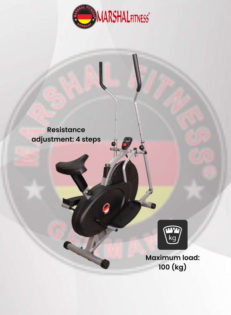 مارشال فيتنس جهاز مارشال فيتنس أوربيترك الإهليلجي للتدريب 2 في 1، حزام مقاومة 50 سم، دراجات داخلية للياقة البدنية وبناء الجسم - MF-31P - Image 5