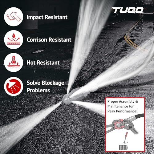 TUQO DS07 | 3/8" Plug Rotary Sewer Cleaning Tool High-pressure Nozzle | Drain Augers, Sewer Pipe, Hair Clog Remover | Toilet Clog Remover - Image 4