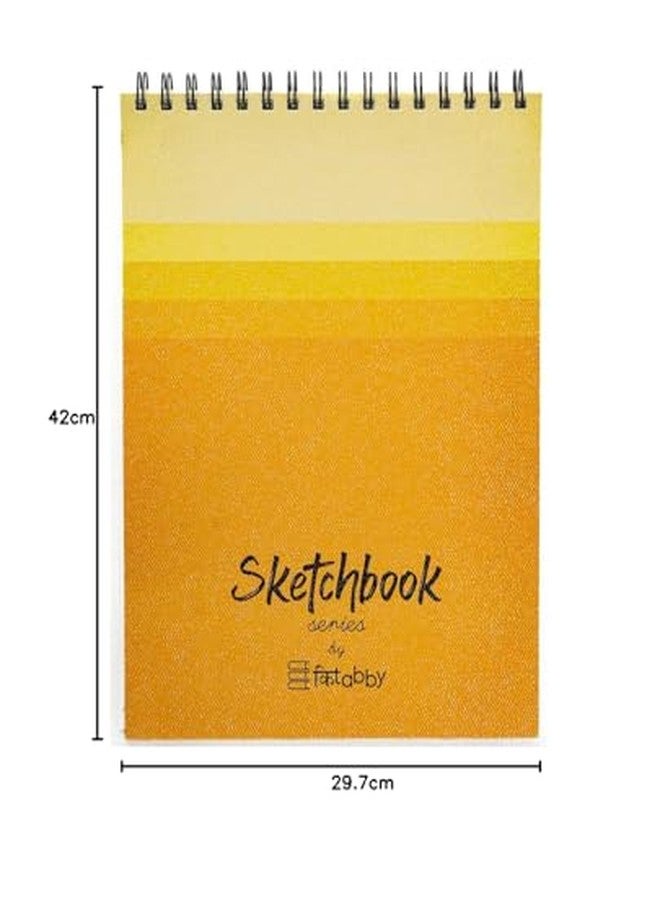 Kitabby - Sketchbook Series -A3 Size (Large) - Wire-O Bound Sketch Book - Micro-Perforations for Easy Tear Off - 50 Sheets - 160gsm Anti-Ageing, Acid Free, Archival Grade Fine Grain Paper - (Yellow) - Image 5