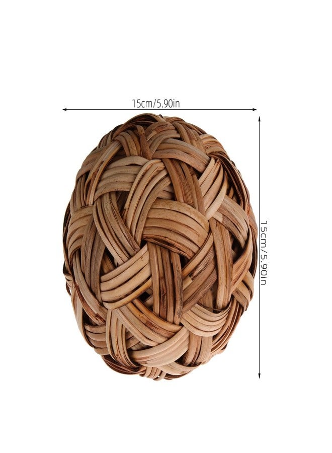 لوكس شايني كرة زينة منسوجة من الخيزران اللامع، قطرها 5.90 بوصة، كرة ديكورية لسطح المكتب، مناسبة للمنزل والمكتب، ديكور ريفي من الخيزران، متعددة الاستخدامات، مصنوعة يدويًا من الخيزران المنسوج. - Image 2