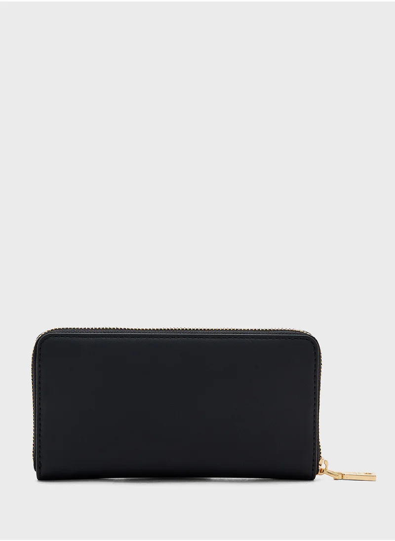 Love Moschino Logo Detailed Zip Over Wallet