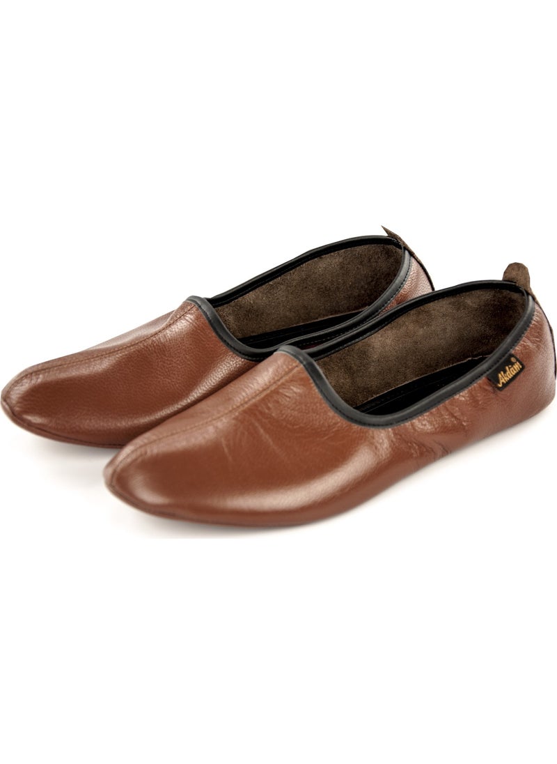 İhvan Ihvan Leather Hajj Umrah Tawaf and Home Shoes Brown  - Image 1