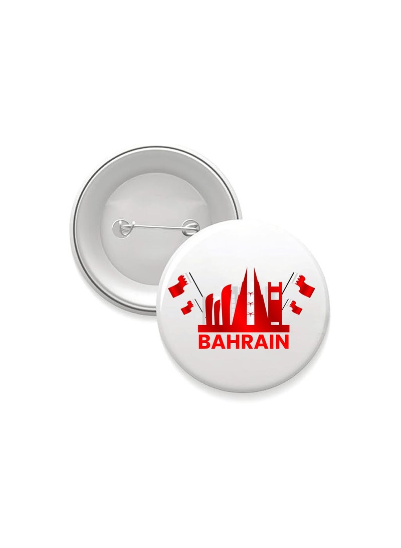 PRINTSHOP4ME Bahrain Button Badge For Men And Women–Versatile Accessory For Backpacks,Jackets,Or Hats-Round Pin-Back Button Badge-Perfect For Adults And Kids - Image 1