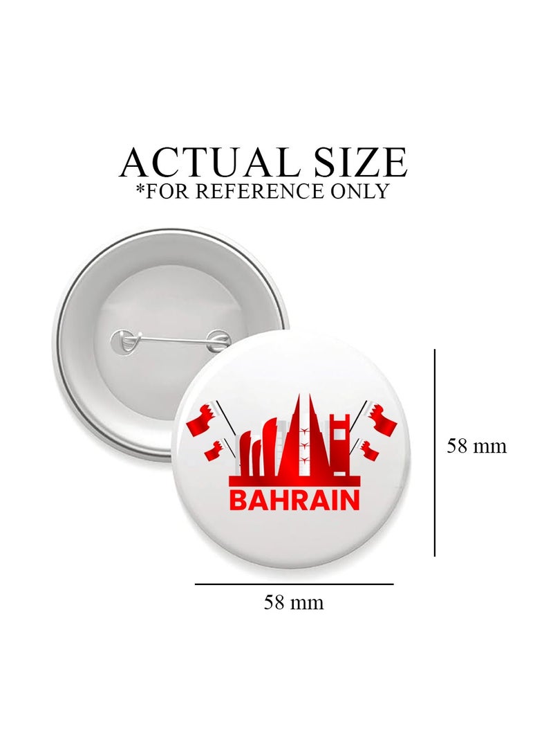 PRINTSHOP4ME Bahrain Button Badge For Men And Women–Versatile Accessory For Backpacks,Jackets,Or Hats-Round Pin-Back Button Badge-Perfect For Adults And Kids - Image 2
