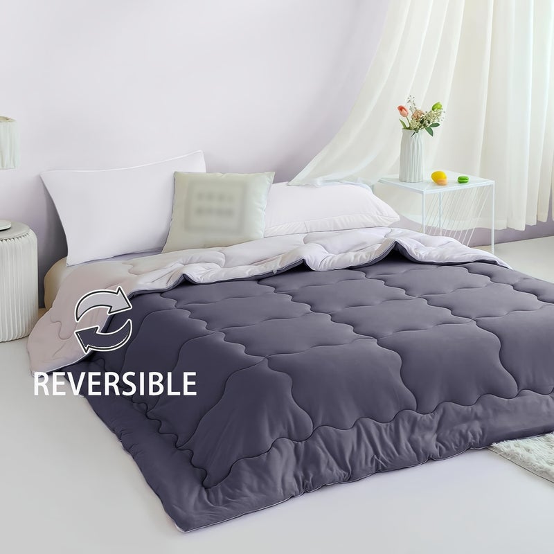 1pc Comforter Duvet Insert - Quilted Comforters, All Season Duvet, Polyester Filling, Bedding Comforter With Corner Tabs - Image 1