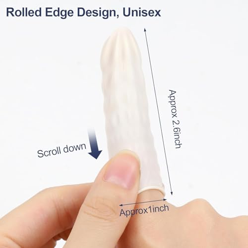 SCHOFIC ANTI-STATIC ESD SAFE CHLORINATED DISPOSABLE LATEX FINGER COTS [REUSABLE RUBBER FINGERTIPS] 4 MIL THICK - White (100) - Image 5