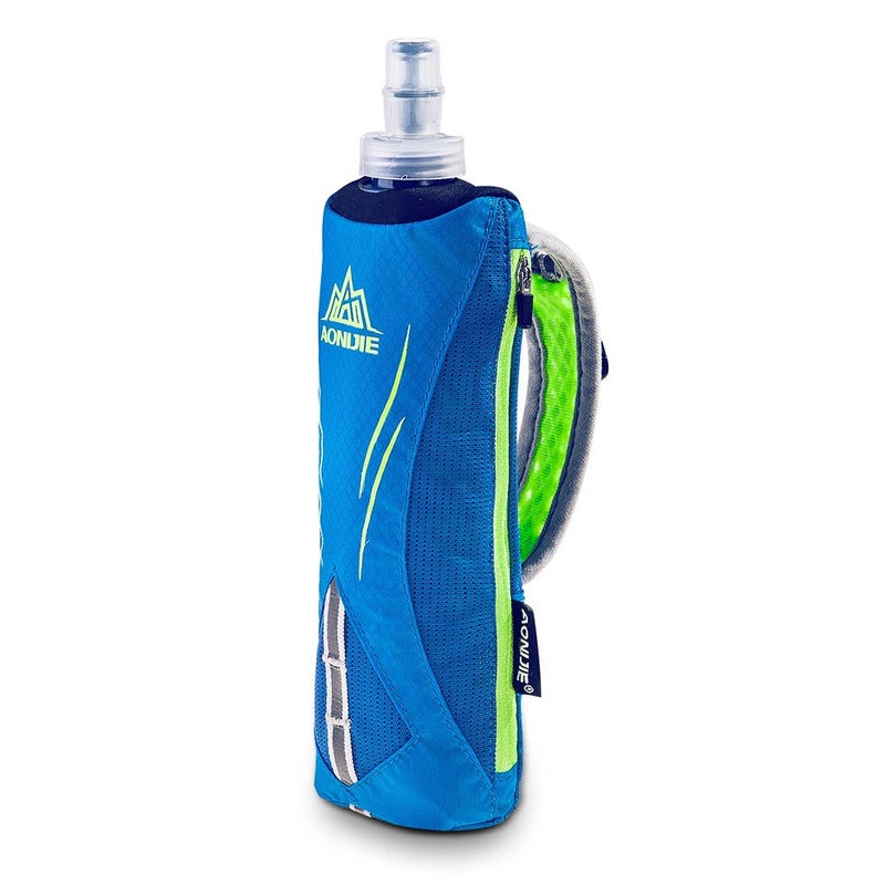 AONIJIE Quick Grip Handheld Soft Water Bottle for Running, Hand Strap Hydration Pack with 500ml Handheld Soft Flask Water Bottle (Blue) - Image 1