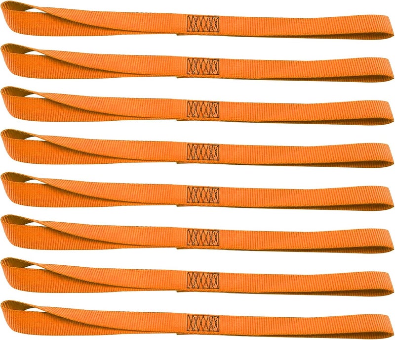 XSTRAP STANDARD أحزمة ربط ناعمة قياسية من XSTRAP - 8 قطع، مقاس 1-1/16 × 18 بوصة - قوة كسر 3600 رطل، حلقات لتأمين نقل الدراجات، مركبات ATV، UTV، الدراجات النارية، السكوتر، دراجات الطرق الوعرة، معدات الحدائق، برتقالي - Image 1