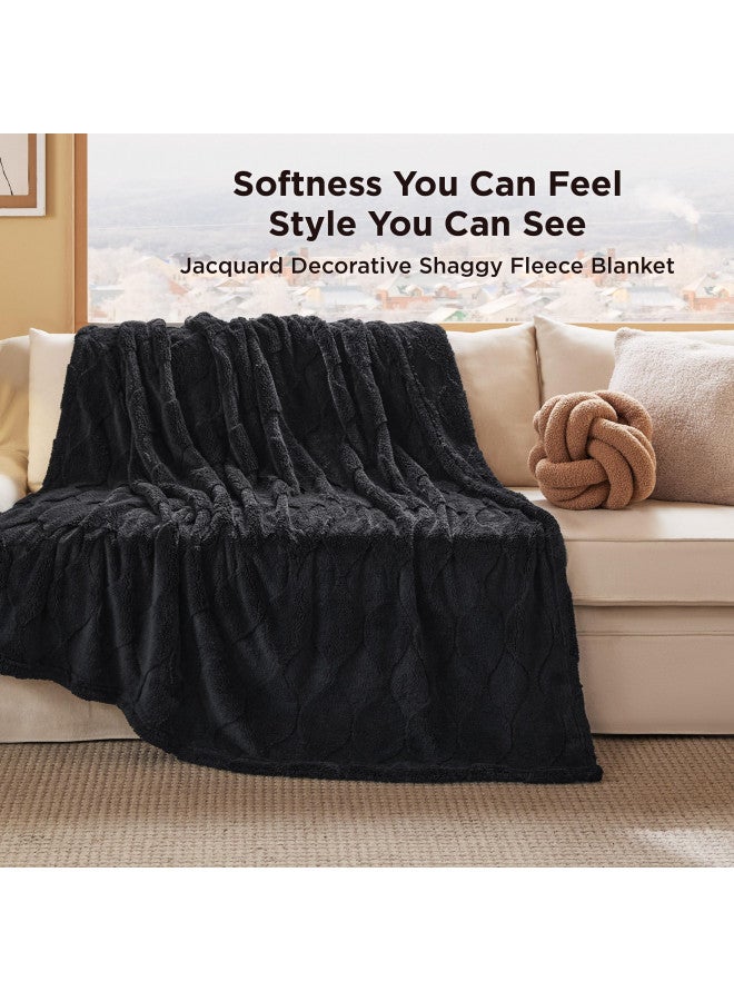 Bedsure Bedsure Black Throw Blanket for Couch, Super Soft Cozy Blankets for Women, Cute Small Blanket for Girls, 50x60 Inches  - Image 1