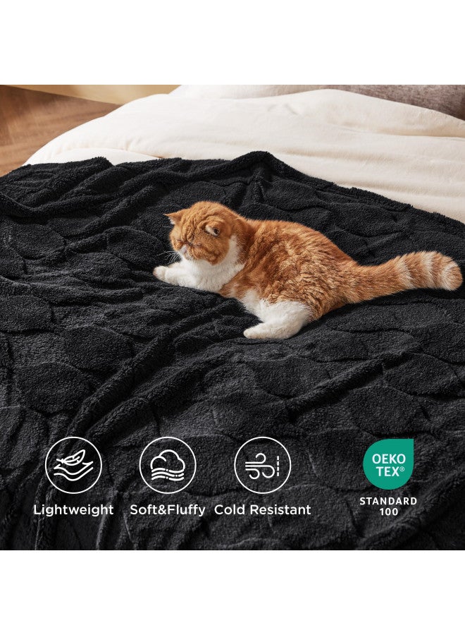 Bedsure Bedsure Black Throw Blanket for Couch, Super Soft Cozy Blankets for Women, Cute Small Blanket for Girls, 50x60 Inches  - Image 3