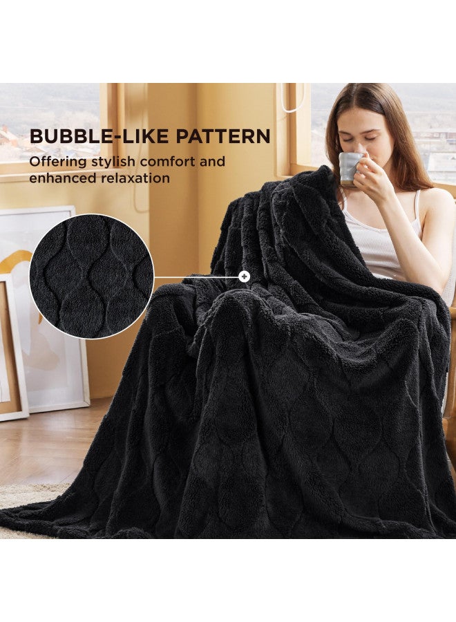Bedsure Bedsure Black Throw Blanket for Couch, Super Soft Cozy Blankets for Women, Cute Small Blanket for Girls, 50x60 Inches  - Image 2
