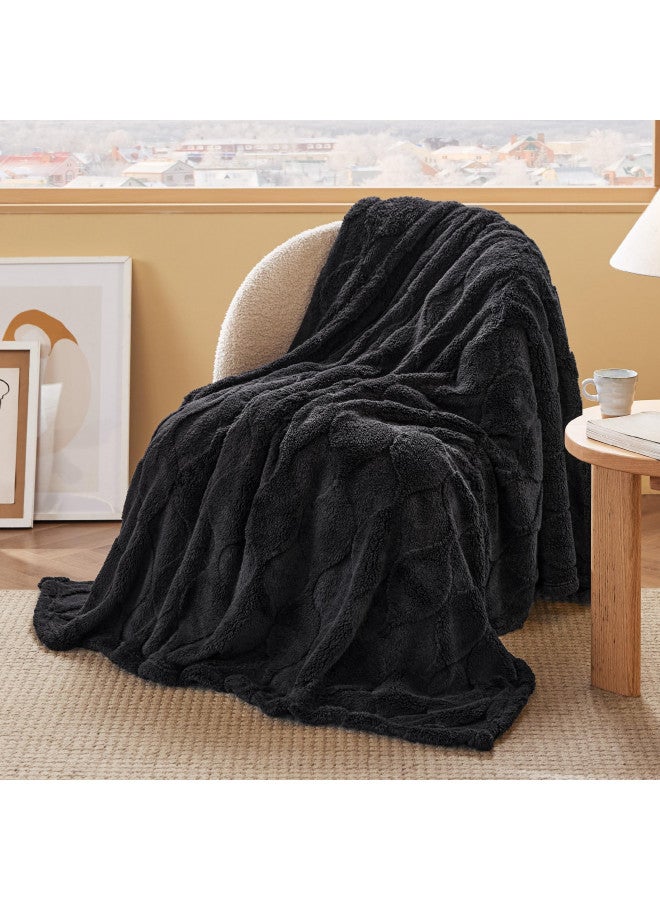 Bedsure Bedsure Black Throw Blanket for Couch, Super Soft Cozy Blankets for Women, Cute Small Blanket for Girls, 50x60 Inches  - Image 4