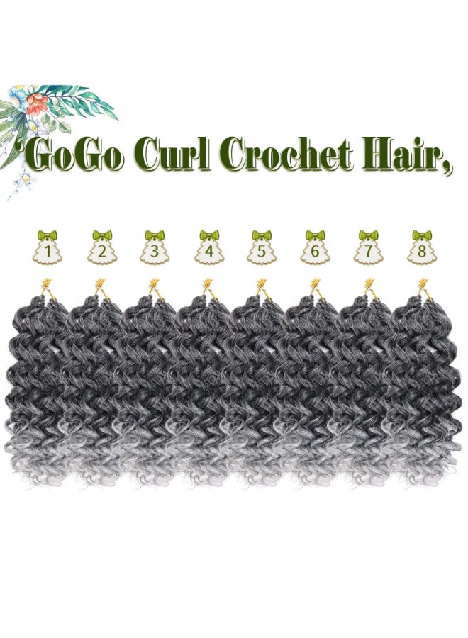 Vomella GoGo Curl Crochet Hair 8 Packs Water Wave 10 Inch Short Curly Crochet Hair for Women Beach Curl Synthetic Deep Twist Crochet Hair Extensions Tgray - Image 4