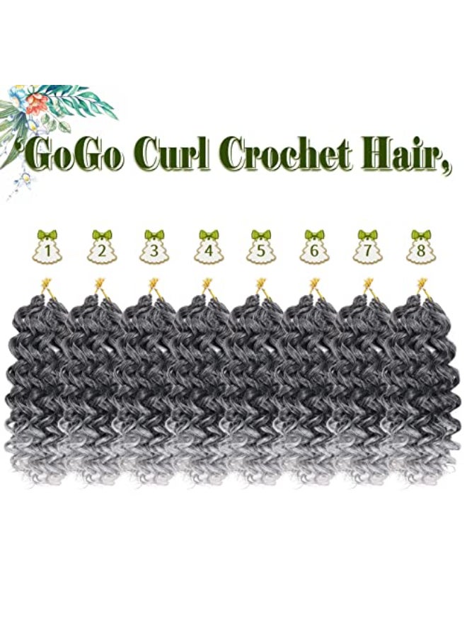 Vomella GoGo Curl Crochet Hair 8 Packs Water Wave 10 Inch Short Curly Crochet Hair for Women Beach Curl Synthetic Deep Twist Crochet Hair Extensions Tgray - Image 3