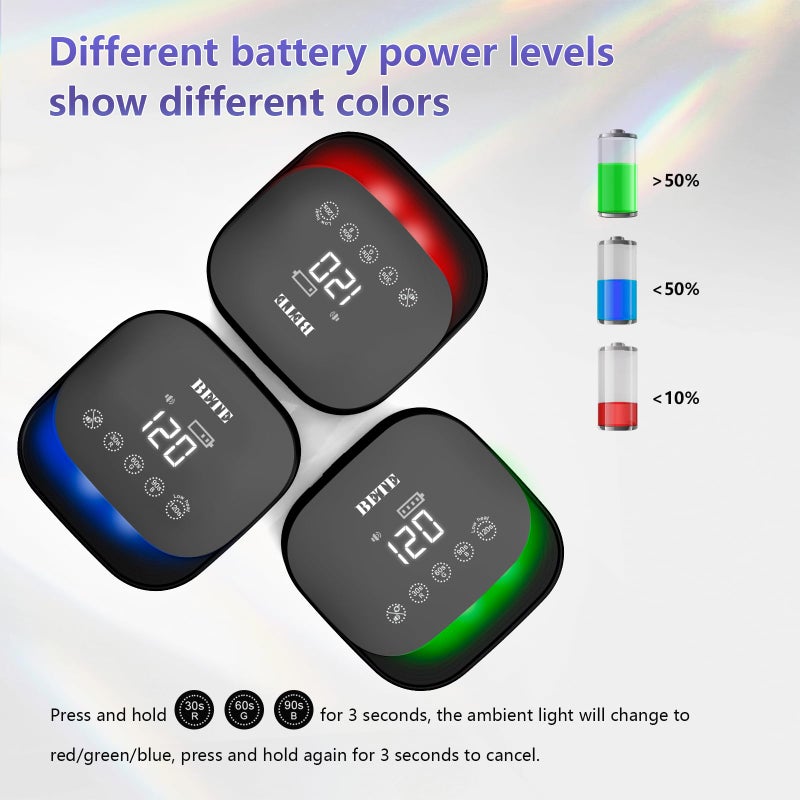 BETE 60W Cordless UV LED Nail Lamp - Rechargeable Gel Polish Dryer with Auto Sensor, 30 Beads & 4 Timer Settings Portable for Home/Salon Black - Image 5