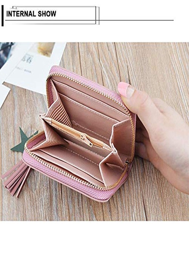 MOCA Womens Girls Ladies Female Short Mini Small Clutch Tassel Wallet Coin Purse Debit Credit Card Cash Holder Wallets for Womens Women's Ladies Girls (Black) - Image 5