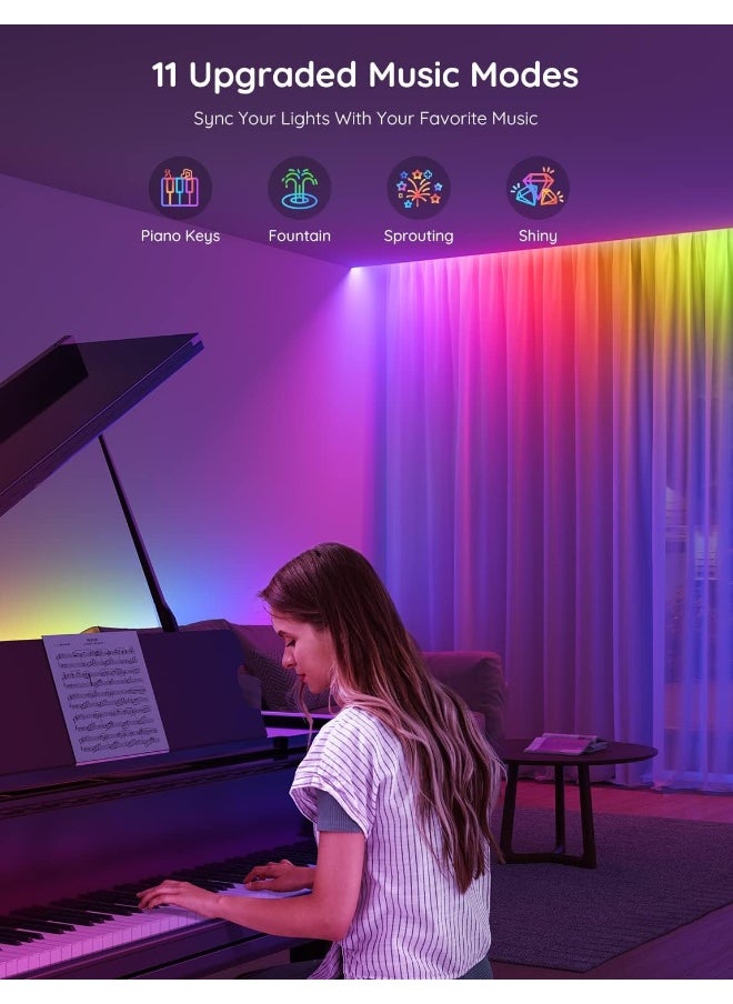 Govee Govee 100ft RGBIC LED Strip Lights, Smart LED Lights for Bedroom, Bluetooth LED Strip Lights APP Control, DIY Multiple Colors on One Line, Color Changing LED Lights for Bedroom Decor, 2 Rolls of 50ft  - Image 5