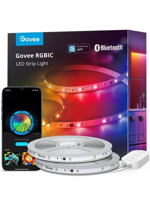 Govee 100ft RGBIC LED Strip Lights, Smart LED Lights for Bedroom, Bluetooth LED Strip Lights APP Control, DIY Multiple Colors on One Line, Color Changing LED Lights for Bedroom Decor, 2 Rolls of 50ft