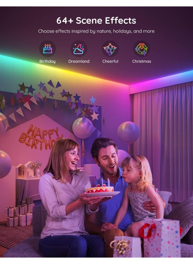 Govee 100ft RGBIC LED Strip Lights, Smart LED Lights for Bedroom, Bluetooth LED Strip Lights APP Control, DIY Multiple Colors on One Line, Color Changing LED Lights for Bedroom Decor, 2 Rolls of 50ft