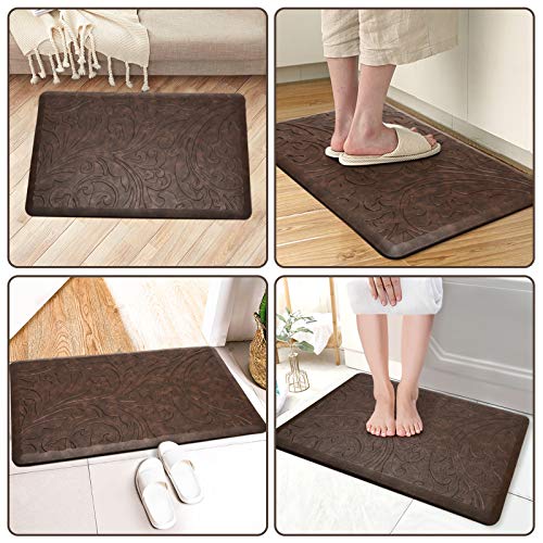 KMAT Kitchen Mat Cushioned Anti-Fatigue Floor Mat Waterproof Non-Slip Standing Mat Ergonomic Comfort Floor Mat Rug for Home,Office,Sink,Laundry,Desk 17.3" (W) x 28"(L),Brown - Image 5