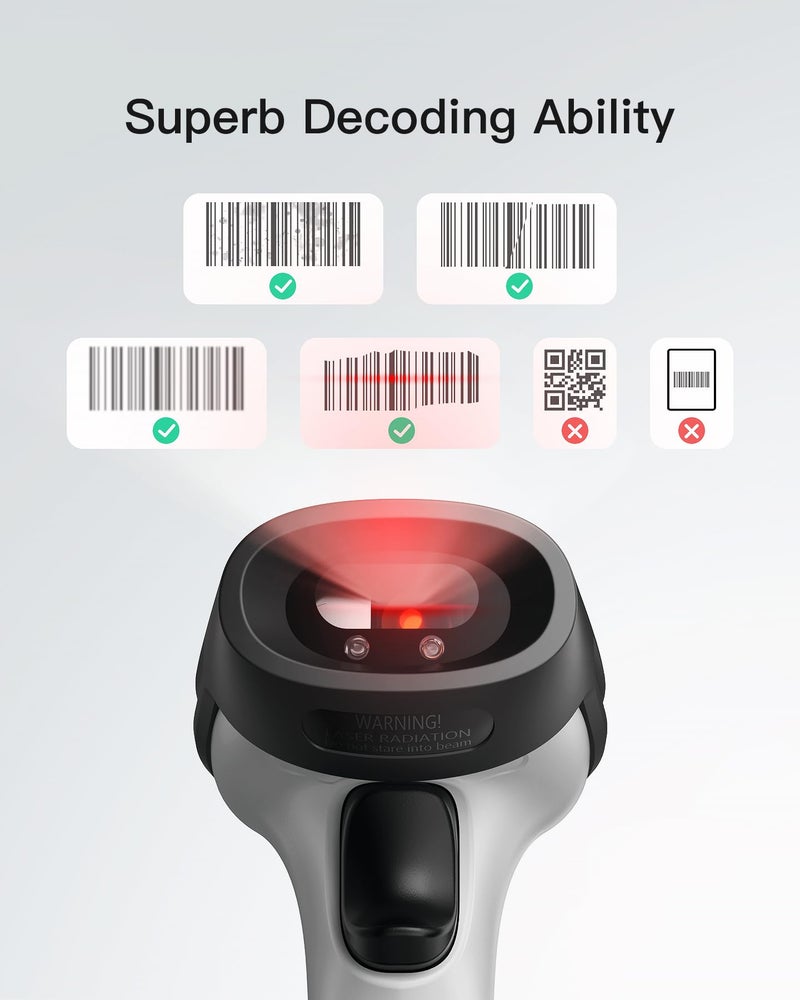 Inateck Bluetooth Barcode Scanner, 1 Charge 180 Days Standby, 35m Range, Automatic Fast and Precise scanning, BCST-70 - Image 2