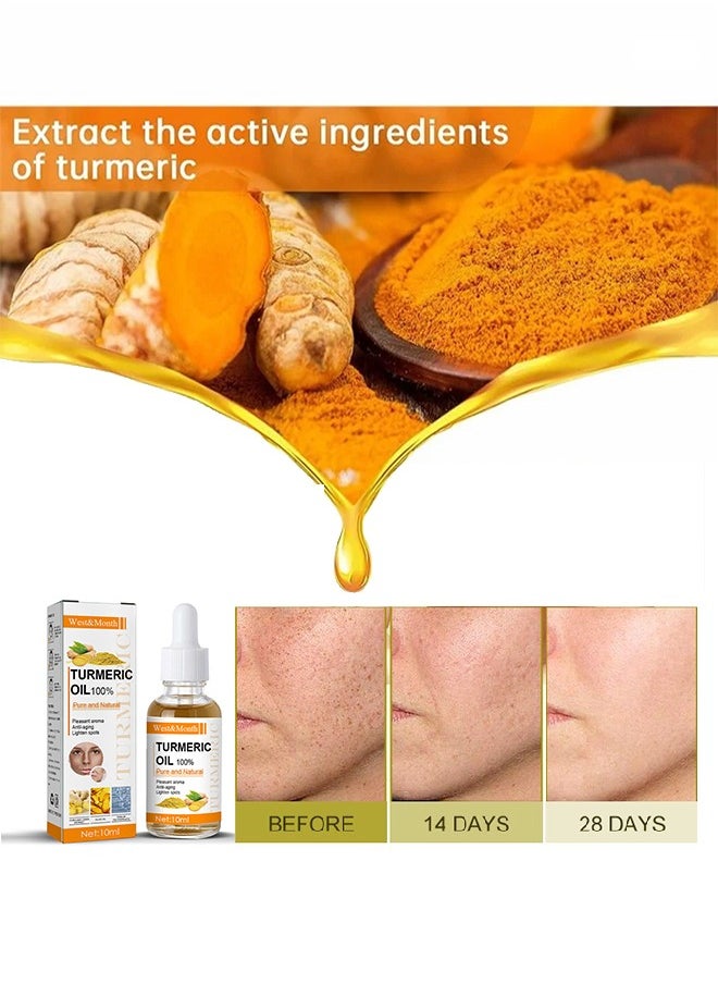 West&Month Turmeric oil 100%, Dark Spot Correcting Serum for Face, Reduces Hyperpigmentation,Antil Aging Linghten Spots Age Spots, Sun Spots and Improves Skin Tone for Women and Men of All Skin Types 10ML  - Image 2