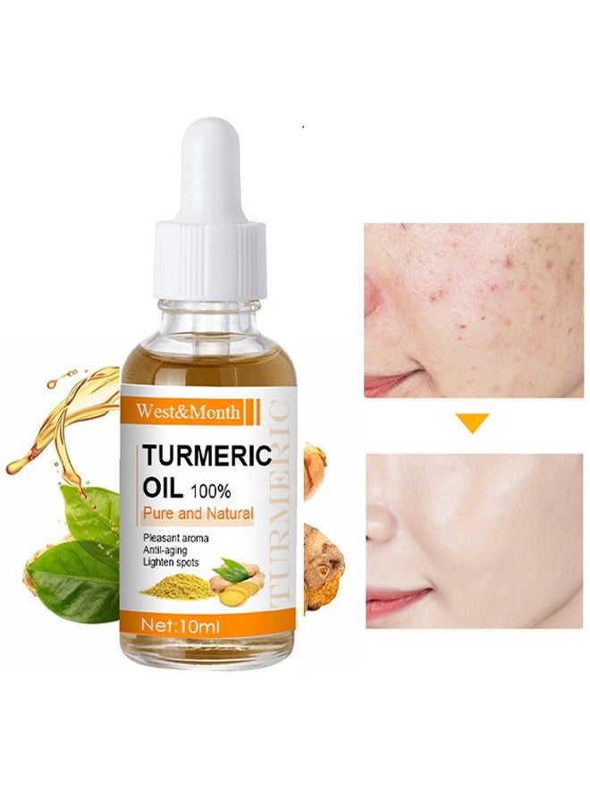 West&Month Turmeric oil 100%, Dark Spot Correcting Serum for Face, Reduces Hyperpigmentation,Antil Aging Linghten Spots Age Spots, Sun Spots and Improves Skin Tone for Women and Men of All Skin Types 10ML  - Image 1