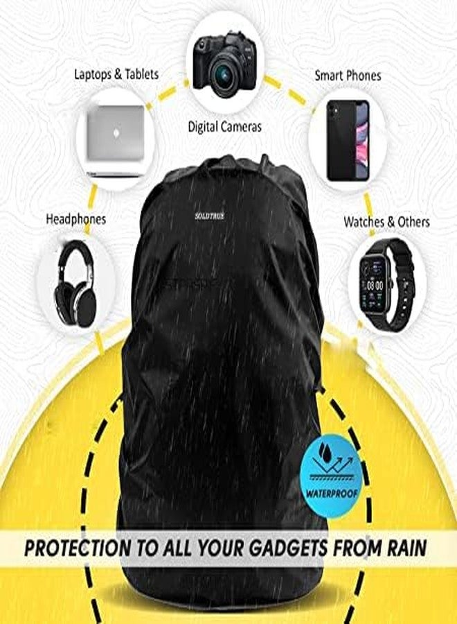 SOLDTRUE Rubberized 100% Waterproof Dust Proof Rain Cover for Backpack Bags Black - Image 2