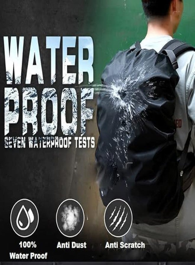 SOLDTRUE Rubberized 100% Waterproof Dust Proof Rain Cover for Backpack Bags Black - Image 3