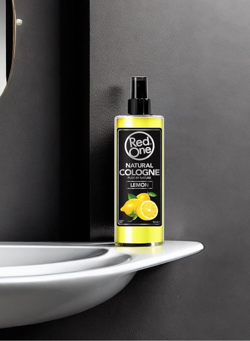 RedOne After Shave Natural Cologne Spray Lemon 400ml – Refreshing & Cooling Post-Shave Care - Image 5