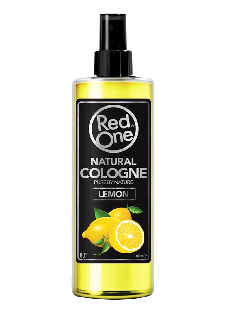RedOne After Shave Natural Cologne Spray Lemon 400ml – Refreshing & Cooling Post-Shave Care - Image 1