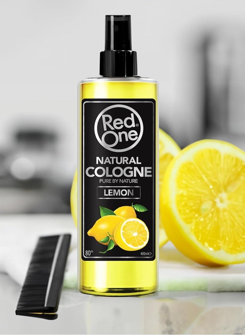 RedOne After Shave Natural Cologne Spray Lemon 400ml – Refreshing & Cooling Post-Shave Care - Image 3