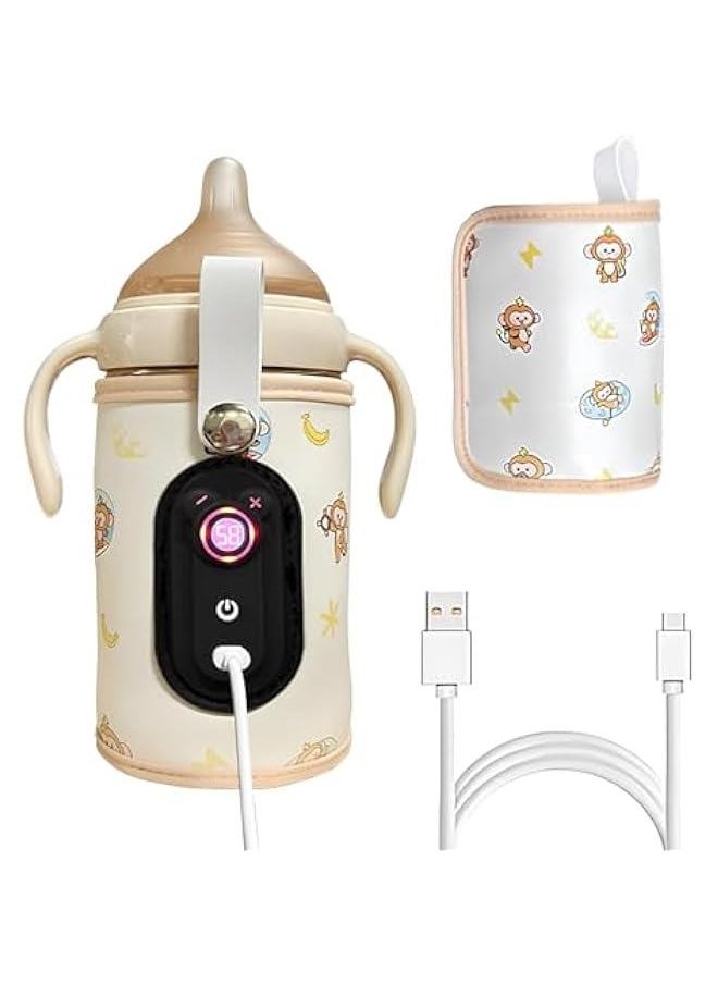 MIXDE Baby Bottle Warmer On the Go, Portable Bottle Warmer, 26 Adjustable Temperature with LCD Display, Feeding Bottle Heater for Home Travel and Picnic  - Image 1