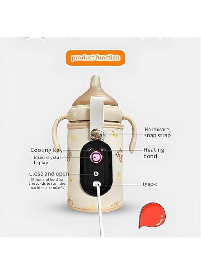 MIXDE Baby Bottle Warmer On the Go, Portable Bottle Warmer, 26 Adjustable Temperature with LCD Display, Feeding Bottle Heater for Home Travel and Picnic  - Image 3