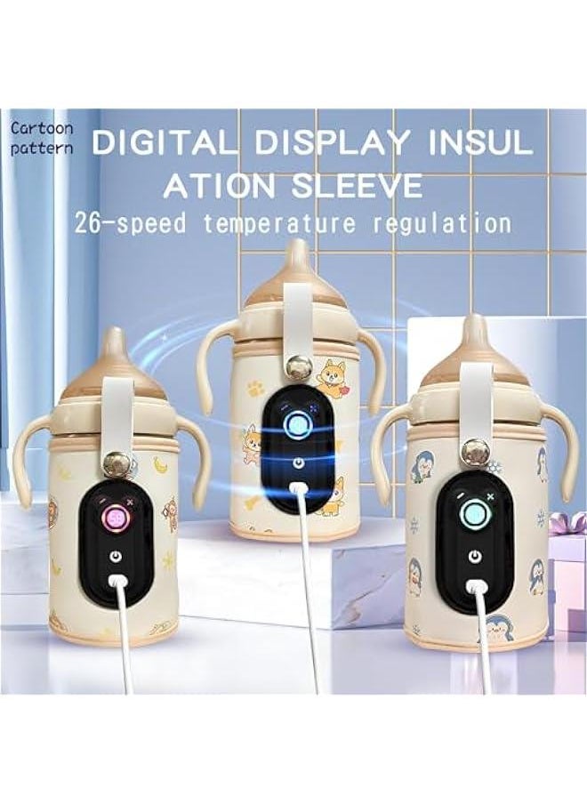 MIXDE Baby Bottle Warmer On the Go, Portable Bottle Warmer, 26 Adjustable Temperature with LCD Display, Feeding Bottle Heater for Home Travel and Picnic  - Image 4